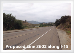Proposed Line 3602 along I-15